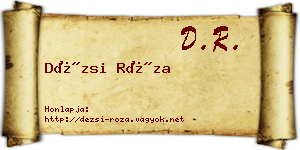 Dézsi Róza névjegykártya